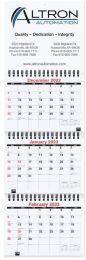 Small 3-Month-At-Glance Calendar 6x18.75 with Julian Dates, Full Color Ad Imprint
