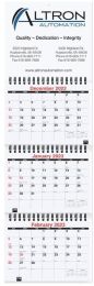 Small 3-Month-At-Glance Calendar 6x18.75 with Julian Dates, Full Color Ad Imprint