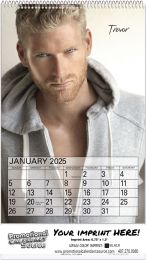 Male Models 2024 Calendar with Top Spiral ,Size 8x14