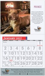 Custom Wall Calendar with Large Grid Numbers, Stapled Binding, 13 Full Color Images, Drop Ad Copy