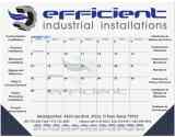 Blue & Black Grid Desk Pad Calendar, 4 Imprint Areas, Leatherette Corners, Corner Imprint Option, Size 21.75