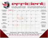 Red & Black Grid Desk Pad Calendar, Size 21.75