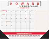Desk Pad Calendar Red & Black Grid Side Notes 
