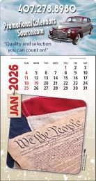 Full Color Pad with Patriotic Images Adhesive Stickup Calendar - Full color imprint