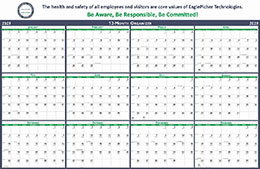 2 Color Horizontal 12 Month-In-View Calendar w/Plastic Lamination size 37x24
