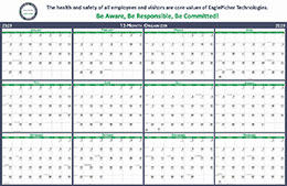 Horizontal Year-In-View Calendar w/Plastic Lamination size 37x24