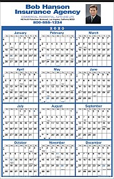 12 Months In View Calendar w Full Color Ad Imprint Size 14x22