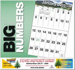 Big Blocks and Big Numbers Scenic Calendar Stapled