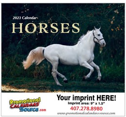 Horses, Animal Calendar 2024, Stapled