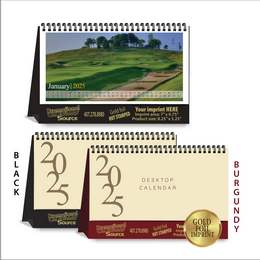 Golf Courses Desk top Calendar 8.25x5.25 Heavy Stand