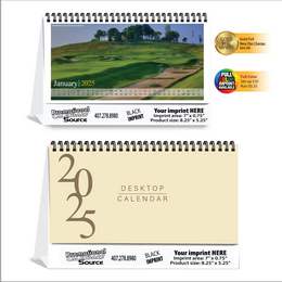 Golf Courses Desktop Calendar 8.25x5.25 White Tent