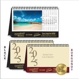 Tropical Beach Desk Calendar JC-709B – Scenic Tent Calendar with Gold Foil Imprint and Heavy-Duty Stand