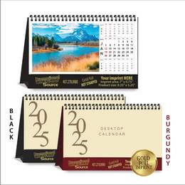 Scenic American Landscapes Desk Calendar JC-712B – Premium Tent Calendar with Gold Foil Imprint and Heavy-Duty Stand