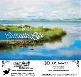 Funeral Home Catholic Life Stewardship Calendar with Funeral Preplanning insert option