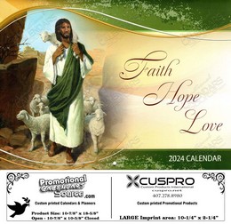 Faith Hope Love Protestant Calendar 2024, Funeral Preplanning insert option