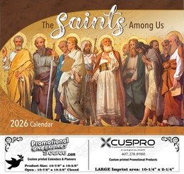 The Saints Among Us Catholic Calendar with Funeral Preplanning insert option