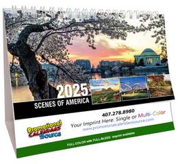 Scenes Of America Value Desk Tent Calendar, Full Color Imprint Available