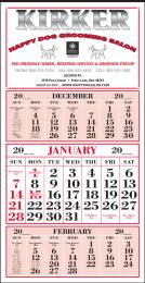  3-Month In View Single Panel Calendar with 12 Sheets and Tinned Top, size 13x27