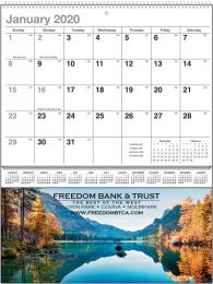 Full-Color Imprint Single Pocket Wall Calendar, 8.75x11.625, Spiral