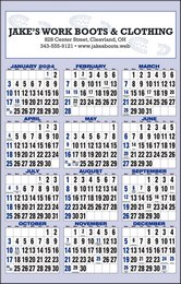 Small size Year-In-View Wall Calendar 1-4 Color Imprint, 10-7/8x17