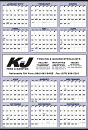 Large Year-In-View Wall Planner Calendar 27x39 Blue & Black
