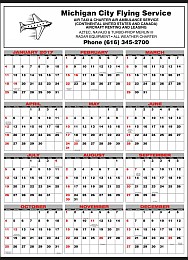 Full Year In View Calendar 19.5x28 Black & Red Grid