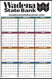 Year-In-View Wall Planner Calendar with Multicolor Grid 25x38