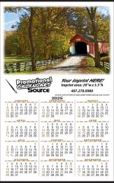 Full Year-In-View Calendar 22x35, Colorful Bucks County Covered Bridge, 2025