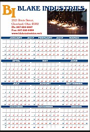 Year-In-View Planner Calendar with Full Color Ad Copy Imprint, 22x34