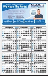 Custom Year View Calendar 14.5x23 Full Color Imprint