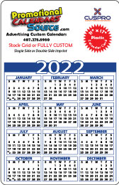 Year-In-View Plastic Calendar, Size 11x17, Full Color Imprint 2-Sides, 30pt.