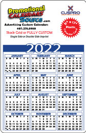 11x17 Laminated Plastic Calendar – Full-Color Double-Sided Imprint on 30 pt. Plastic