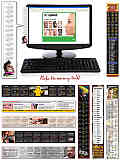 Keyboard Calendar Sticker - Decal 11x1.75 Rectangle Shape - UV Coated Vinyl
