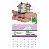Custom Printed 12 Month Wall Calendar, Pocket on Every Month, Full Color Imprint, Size 10.5x20