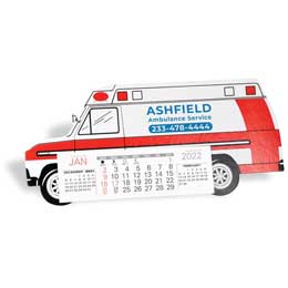 Ambulance Shape Desk Calendar - Heavy chipboard construction