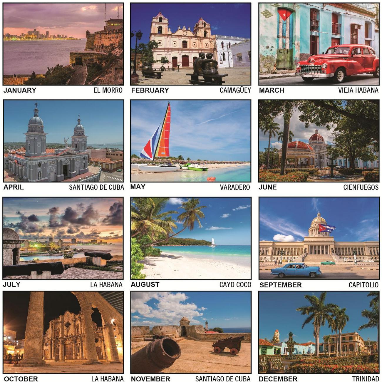 Scenes of Cuba Calendar Calendario Escenico de Cuba Bilingual