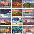 Dreamy Getaways Scenic Calendar Bilinglaul English/Spanish monthly images 2024