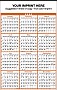2024 12 Months in view calendar HL-358 Orange Grids Design