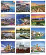 3-month view World Adventure scenic promotional calendar item JC-501 monthly images