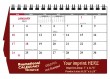 Desk calendar item JC-709B back view with burgundy stand