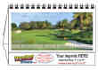 Golf Courses 2024 desktop tent style calendar # JC-702 open view image