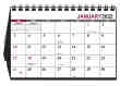 Fine Arts Tent Desk Calendar back view of memo grid with black stand, item JC-904