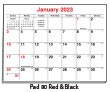 Full apron calendar item# TA-2317 calendar Stock Red & Black Pad # 80
