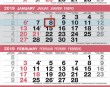 4 Month View Custom Calendar Item UG-644 grid details