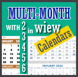 buy custom printed 3-Month, 4-Month, 5-Month and 6-Month in view wall calendars for business