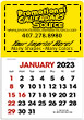 Stick-Up Calendar With Red & Black Grid thumbnail
