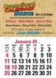 Full-Color vinyl header imprint Stick-Up Calendar, Red & Black Grid thumbnail