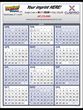 12 Months-In-View Wall Calendar Blue-Gray Grid (22x29)  thumbnail