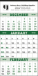 Three-Month Single Panel Calendar - 12 Sheets - Julian Dates - Tinned Top thumbnail