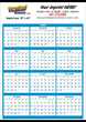 Year View Single Sheet Calendar 20.75x28.75  Blue & Black thumbnail